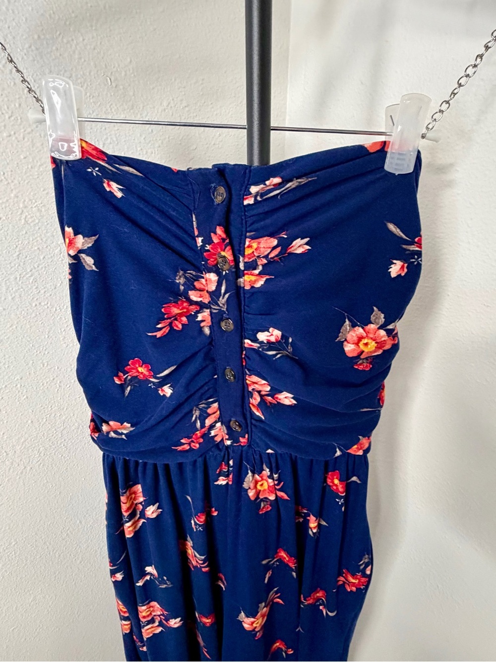 Justify Navy Strapless Floral Jumpsuit Size Small - Picture 3 of 8